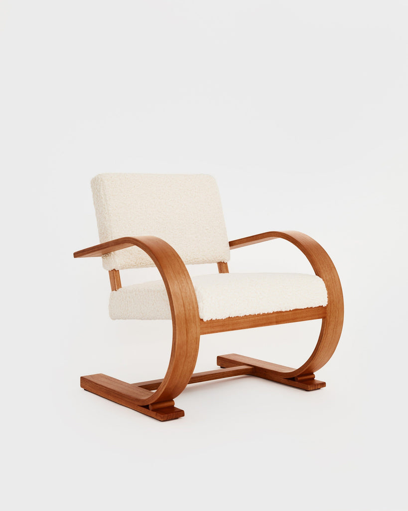 French Modernist Armchair | Ivory Bouclé Armchair Larkwood Furniture 
