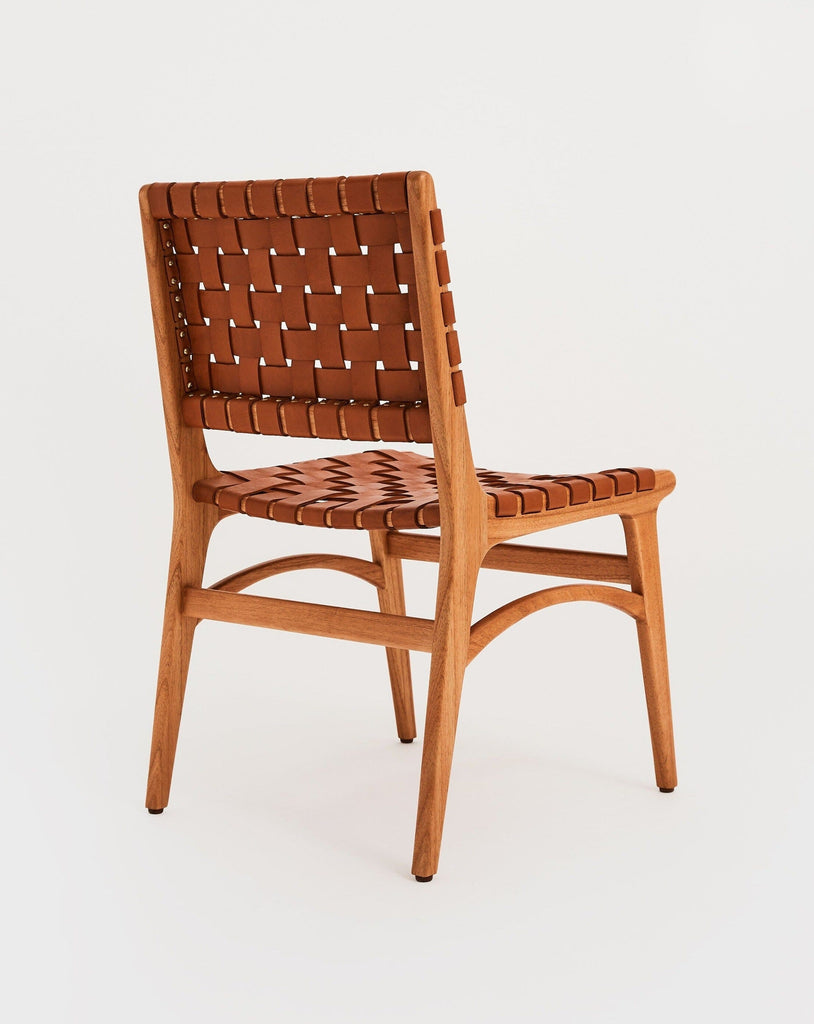 Terracotta Leather Woven | Dining Chair Dining Chair Larkwood Furniture 